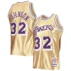 Eccezionale Bellissimo Ottimo Magic Johnson Los Angeles Lakers 75th Anniversary 1984/85 Hardwood Classics Swingman Jersey Gold per i Fan Veri