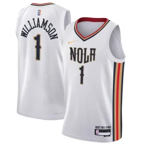 Eccezionale Zion Williamson New Orleans Pelicans Nike Youth Swingman Jersey City Edition White per i Fan Veri