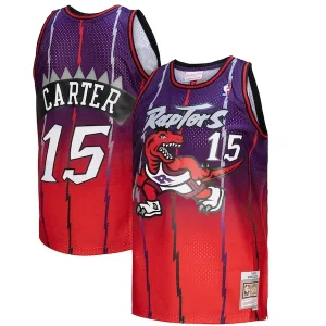 Sofisticato Moderno Fascinante Vince Carter Toronto Raptors 1998/99 Hardwood Classics Fadeaway Swingman Player Jersey Red/Purple per i Fan Veri