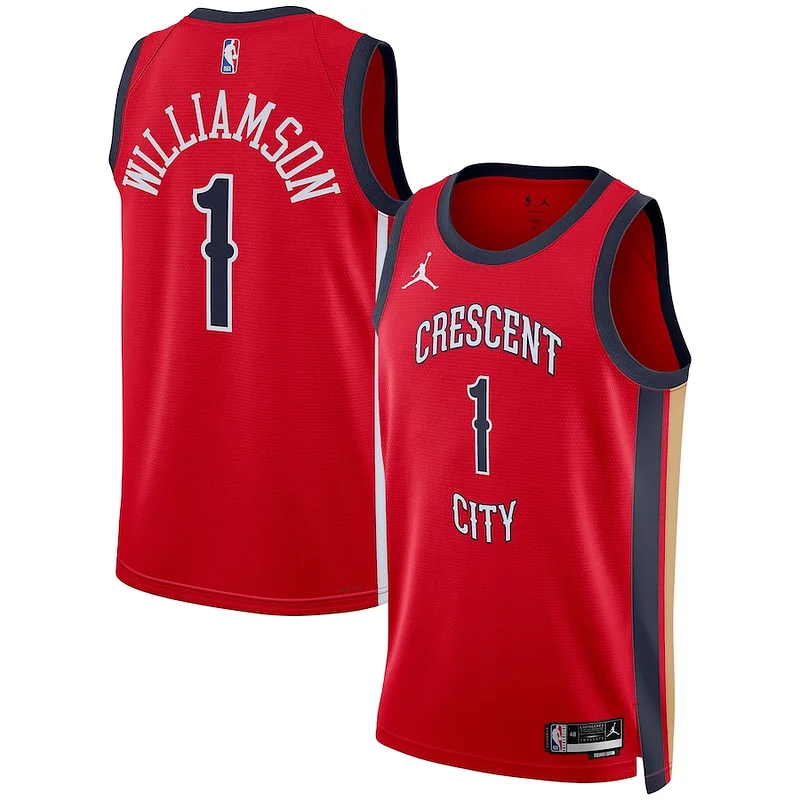 Bellissimo Gorgeous Zion Williamson New Orleans Pelicans Jordan Brand Unisex Swingman Jersey Statement Edition Red per i Fan Veri