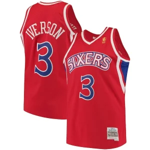 Stupendo Allen Iverson Philadelphia 76ers 1996/97 Hardwood Classics Swingman Jersey Red/White per i Fan Veri