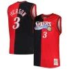 Ottimo Moderno Lussuoso Allen Iverson Philadelphia 76ers Big & Tall Hardwood Classics 2000/01 Split Swingman Jersey Black/Red per i Fan Veri
