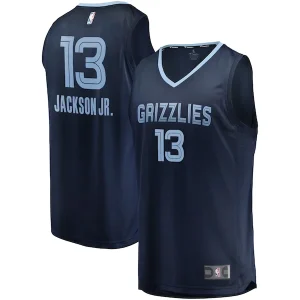 Classico Lussuoso Robusto Jaren Jackson Jr. Memphis Grizzlies Replica Fast Break Jersey Navy Icon Edition per i Fan Veri