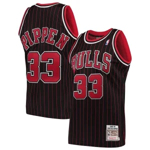 Moderno Eccezionale Scottie Pippen Chicago Bulls 1995/96 Hardwood Classics Authentic Jersey Black per i Fan Veri