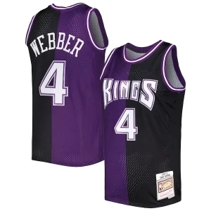 Sofisticato Pratico Chris Webber Sacramento Kings Hardwood Classics 2000/01 Split Swingman Jersey Purple/Black per i Fan Veri