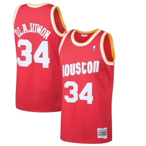 Resistente Elegante Hakeem Olajuwon Houston Rockets 1993/94 Hardwood Classics Swingman Jersey Red per i Fan Veri