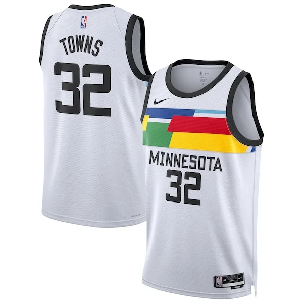 Incantevole Stupendo Magnifico Karl Anthony Towns Minnesota Timberwolves Nike Unisex 2022/23 Swingman Jersey City Edition White per i Fan Veri