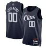 Fascinante LA Clippers Nike Unisex 2023/24 Custom Swingman Jersey Navy City Edition per i Fan Veri