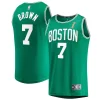 Prestigioso Robusto Jaylen Brown Boston Celtics 2024 NBA Finals Champions Fast Break Replica Player Jersey Kelly Green Icon Edition per i Fan Veri