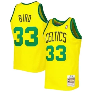 Accattivante Pratico Larry Bird Boston Celtics 1985 86 Hardwood Classics Reload 3.0 Swingman Jersey Gold per i Fan Veri