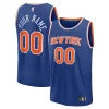 Trendy Ottimo New York Knicks Custom Fast Break Jersey Blue Icon Edition per i Fan Veri