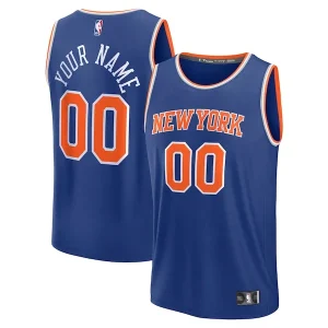 Trendy Ottimo New York Knicks Custom Fast Break Jersey Blue Icon Edition per i Fan Veri