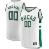 Gorgeous Magnifico Milwaukee Bucks Youth Fast Break Replica Custom Jersey Association Edition White per i Fan Veri
