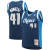 Prestigioso Robusto Dirk Nowitzki Dallas Mavericks 2011/12 Hardwood Classics Swingman Jersey Navy per i Fan Veri