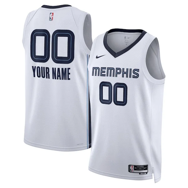 Pratico Memphis Grizzlies Nike Unisex Swingman Custom Jersey White Association Edition per i Fan Veri