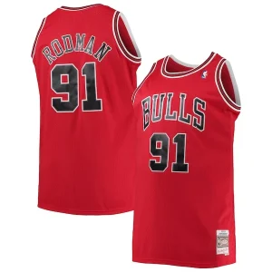 Gorgeous Moderno Dennis Rodman Chicago Bulls 1997/98 Big & Tall Hardwood Classics Swingman Jersey Red per i Fan Veri