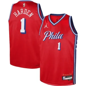 Moderno Fantastico Cool James Harden Philadelphia 76ers Jordan Brand Youth Swingman Jersey Statement Edition Red per i Fan Veri