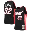 Sofisticato Duraturo Classico Shaquille O'Neal Miami Heat Hardwood Classics Swingman Jersey Black per i Fan Veri