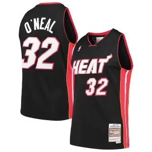 Sofisticato Duraturo Classico Shaquille O'Neal Miami Heat Hardwood Classics Swingman Jersey Black per i Fan Veri