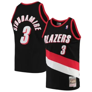 Eccezionale Trendy Elegante Damon Stoudamire Portland Trail Blazers 1999/00 Hardwood Classics Swingman Jersey Black per i Fan Veri