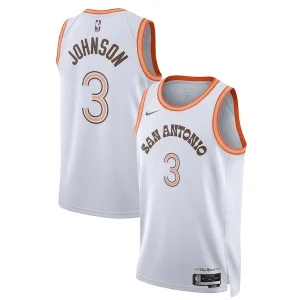 Accattivante Keldon Johnson San Antonio Spurs Nike Unisex 2023/24 Swingman Jersey White City Edition per i Fan Veri