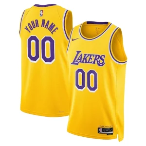 Lussuoso Prestigioso Los Angeles Lakers Nike Unisex Swingman Custom Jersey Gold Icon Edition per i Fan Veri