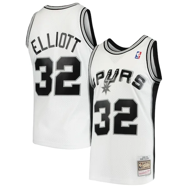 Prestigioso Sean Elliott San Antonio Spurs 1998/99 Hardwood Classics Swingman Jersey White per i Fan Veri