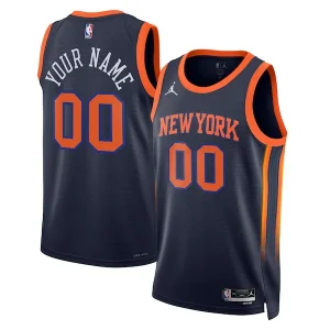 Splendido New York Knicks Jordan Brand Unisex 2022/23 Swingman Custom Jersey Statement Edition Navy per i Fan Veri