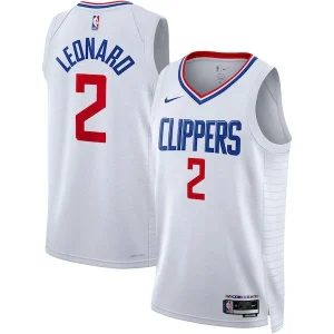 Moderno Pratico Kawhi Leonard LA Clippers Nike Unisex Swingman Jersey Association Edition White/Royal per i Fan Veri