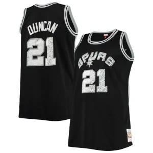 Fascinante Tim Duncan San Antonio Spurs Big & Tall 1998/99 NBA 75th Anniversary Diamond Swingman Jersey Black per i Fan Veri