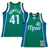 Delizioso Dirk Nowitzki Dallas Mavericks 2004/05 Hardwood Classics Authentic Jersey Green per i Fan Veri