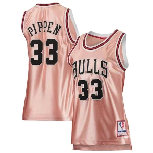 Resistente Scottie Pippen Chicago Bulls Women's 75th Anniversary Rose Gold 1997 Swingman Jersey Pink per i Fan Veri
