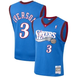 Magnifico Sofisticato Elegante Allen Iverson Philadelphia 76ers 1999/2000 Hardwood Classics Swingman Jersey Royal per i Fan Veri