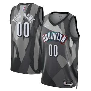 Accattivante Brooklyn Nets Nike Unisex 2024/25 Custom Swingman Jersey City Edition Gray per i Fan Veri