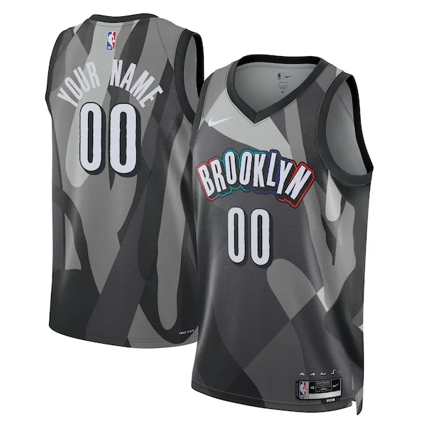 Accattivante Brooklyn Nets Nike Unisex 2024/25 Custom Swingman Jersey City Edition Gray per i Fan Veri