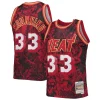 Moderno Magnifico Alonzo Mourning Miami Heat Hardwood Classics 1996/97 Lunar New Year Swingman Jersey Red per i Fan Veri