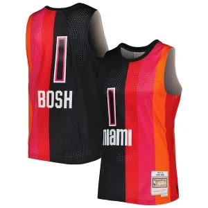 Versatile Duraturo Meraviglioso Chris Bosh Miami Heat Hardwood Classics 2011/12 Split Swingman Jersey Black/Red per i Fan Veri