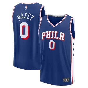 Magnifico Eccezionale Splendido Tyrese Maxey Philadelphia 76ers Fast Break Replica Player Jersey Icon Edition Royal per i Fan Veri