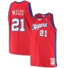 Meraviglioso Resistente Stupendo Darius Miles LA Clippers Hardwood Classics Swingman Jersey Red per i Fan Veri
