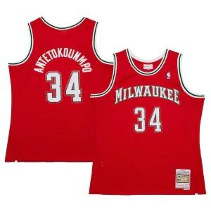 Comodo Carino Giannis Antetokounmpo Milwaukee Bucks 2014/15 Hardwood Classics Swingman Jersey Red per i Fan Veri