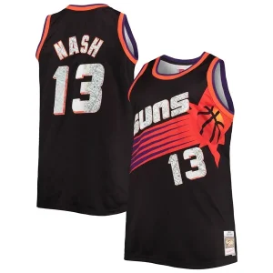 Splendido Steve Nash Phoenix Suns Big & Tall 1996/97 NBA 75th Anniversary Diamond Swingman Jersey Black per i Fan Veri