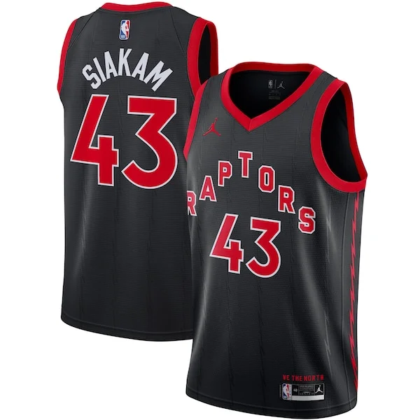 Magnifico Splendido Accattivante Pascal Siakam Toronto Raptors Jordan Brand 2020/21 Swingman Jersey Statement Edition Black per i Fan Veri