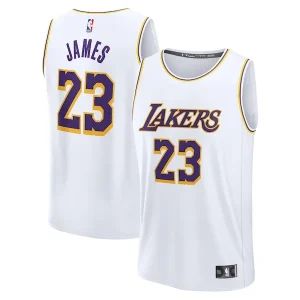 Carino Robusto Meraviglioso LeBron James Los Angeles Lakers Youth Fast Break Replica Player Jersey Association Edition White per i Fan Veri