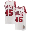 Gorgeous Men's Chicago Bulls Michael Jordan White 1994 95 Hardwood Classics Authentic Player Jersey per i Fan Veri