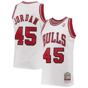 Gorgeous Men's Chicago Bulls Michael Jordan White 1994 95 Hardwood Classics Authentic Player Jersey per i Fan Veri
