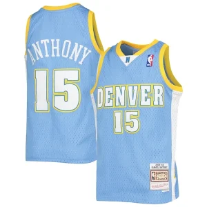 Splendido Comodo Elegante Carmelo Anthony Denver Nuggets Youth 2003 04 Hardwood Classics Swingman Jersey Powder Blue per i Fan Veri