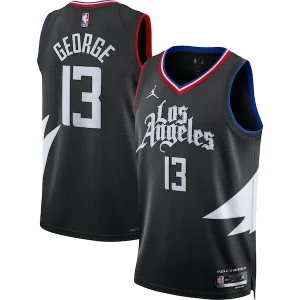 Resistente Sofisticato Paul George LA Clippers Jordan Brand Unisex Swingman Jersey Statement Edition Black per i Fan Veri