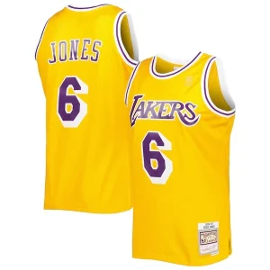 Carino Eddie Jones Los Angeles Lakers 1996/97 Hardwood Classics Swingman Jersey Gold per i Fan Veri