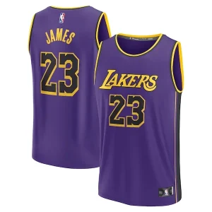 Robusto Comodo Stupendo LeBron James Los Angeles Lakers 2022/23 Fast Break Replica Jersey Statement Edition Purple per i Fan Veri