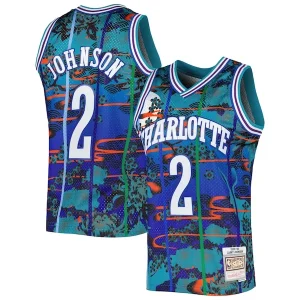 Robusto Larry Johnson Charlotte Hornets 1992/93 Hardwood Classics Lunar New Year Swingman Jersey Teal per i Fan Veri